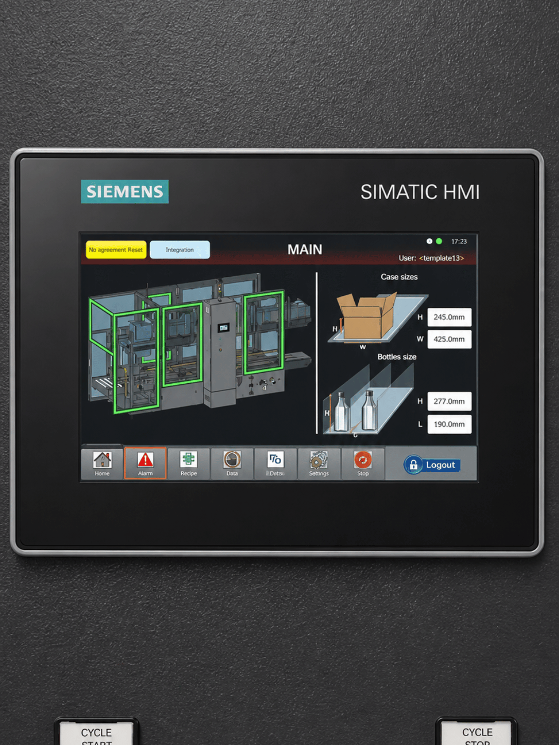 Siemens SIMATIC HMI med receptstyrning
